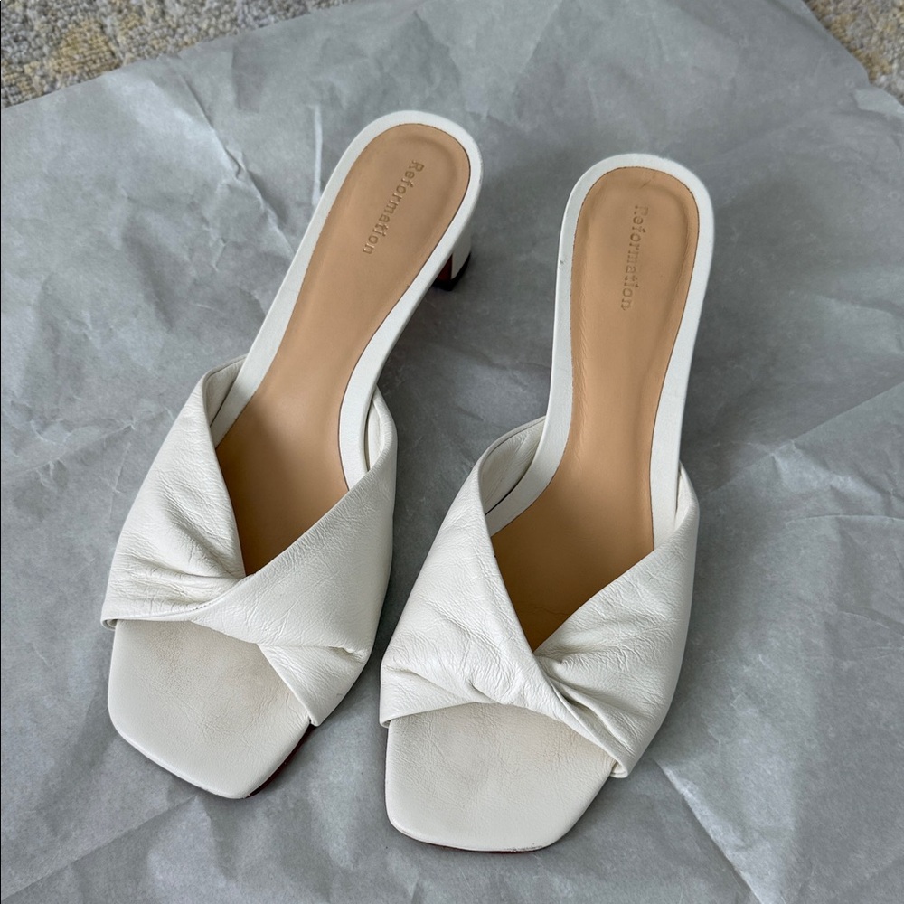 Reformation leather kitten heels
